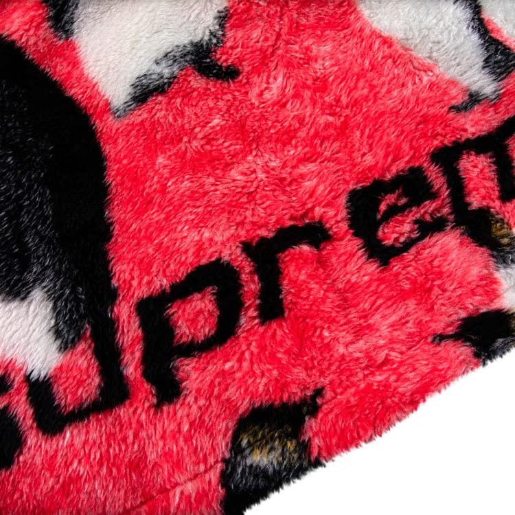 Supreme Penguins Hooded Fleece Jacket Pink
