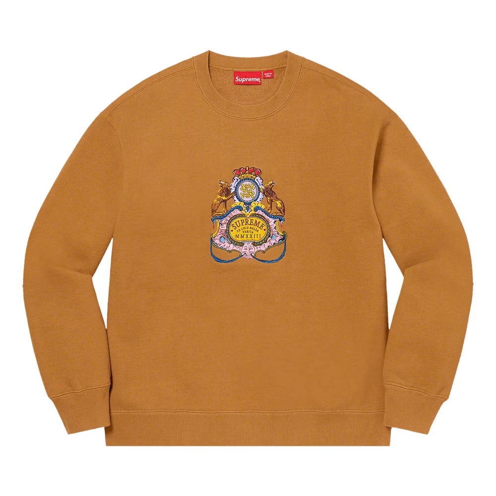Supreme Crest Crewneck Dark Mustard