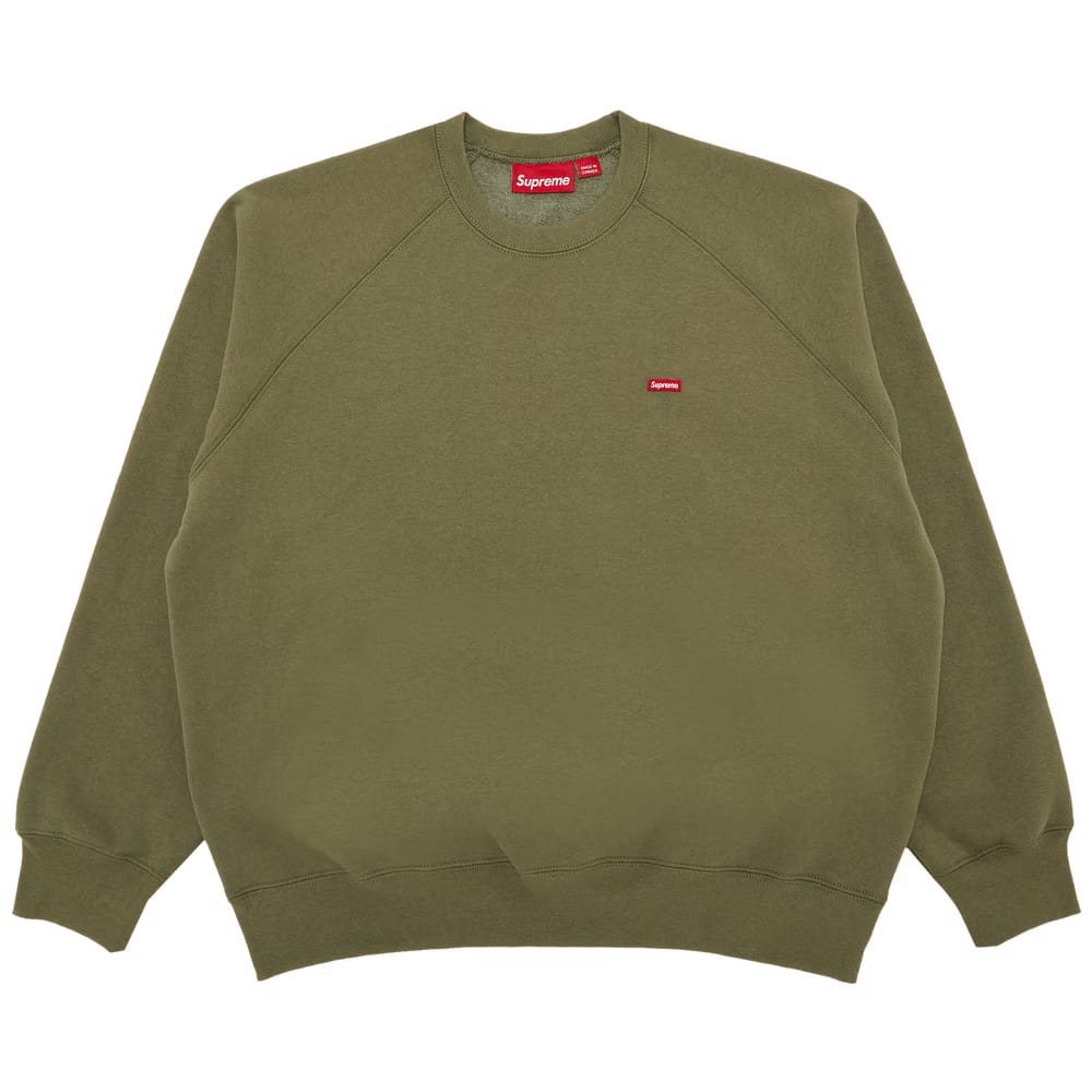 Supreme Small Box Raglan Crewneck Light Olive