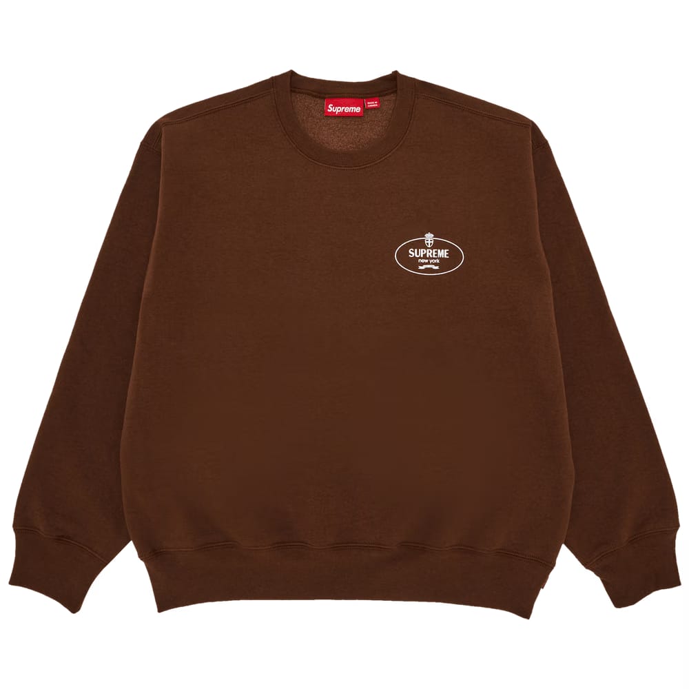 Supreme Crest Crewneck Brown