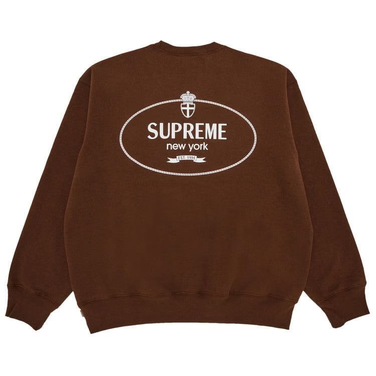 Supreme Crest Crewneck Brown