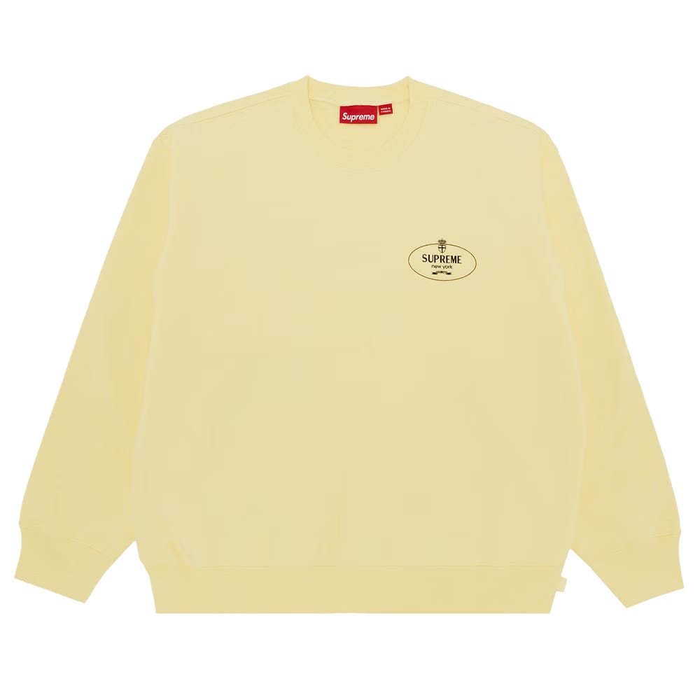 Supreme Crest Crewneck Light Yellow