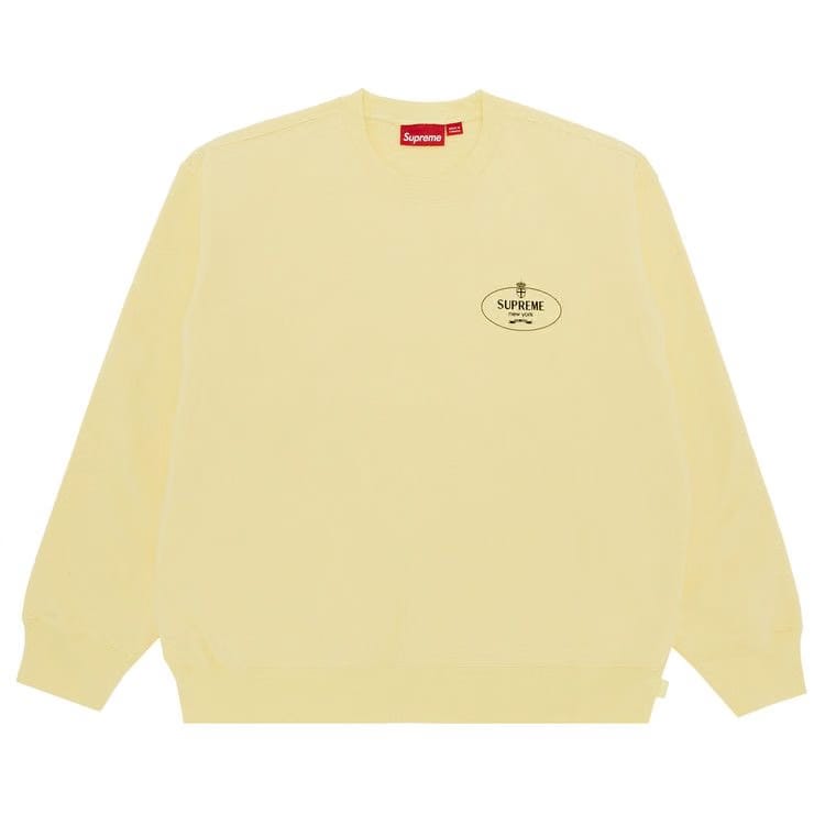 Supreme Crest Crewneck Light Yellow