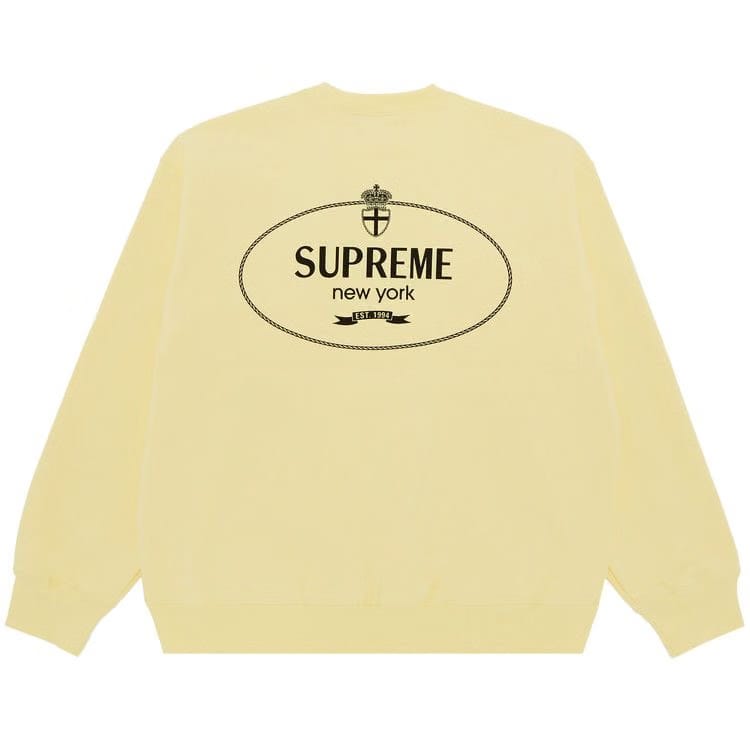 Supreme Crest Crewneck Light Yellow