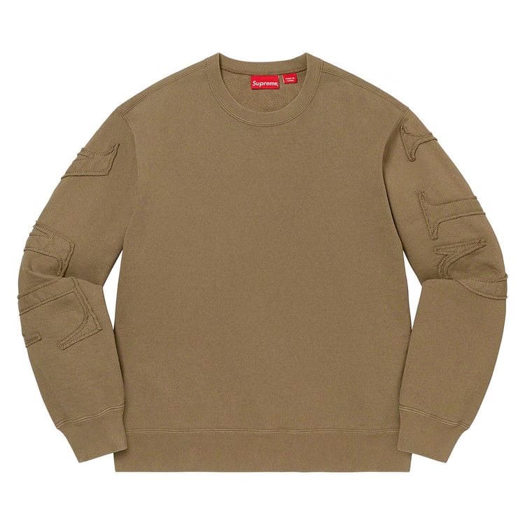Supreme Tonal Appliqué Crewneck Olive Brown