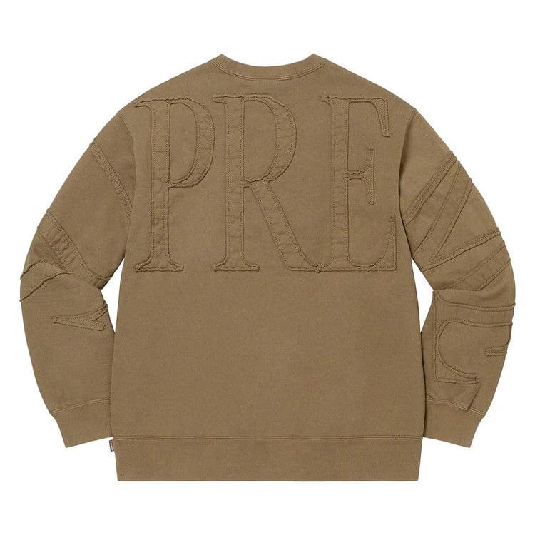 Supreme Tonal Appliqué Crewneck Olive Brown
