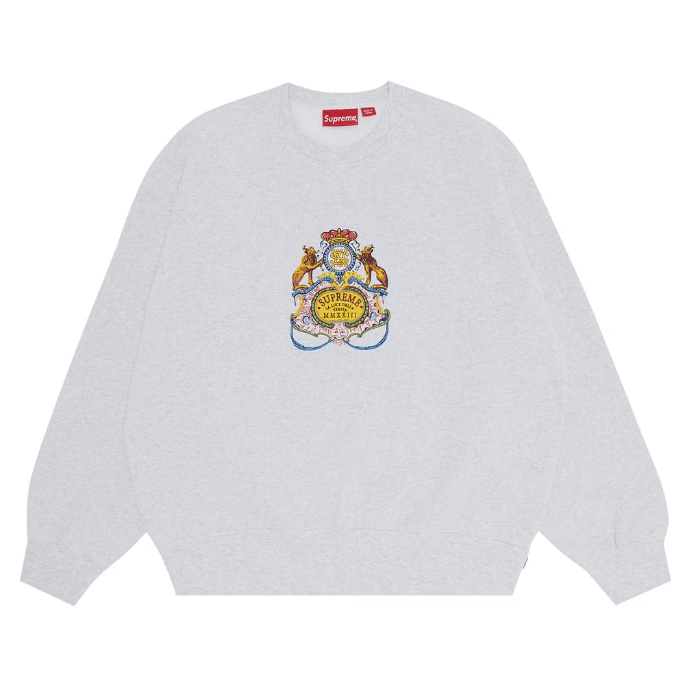 Supreme Crest Crewneck Ash Grey