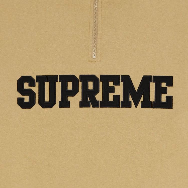 Supreme Collegiate Half Zip Pullover Dark Tan