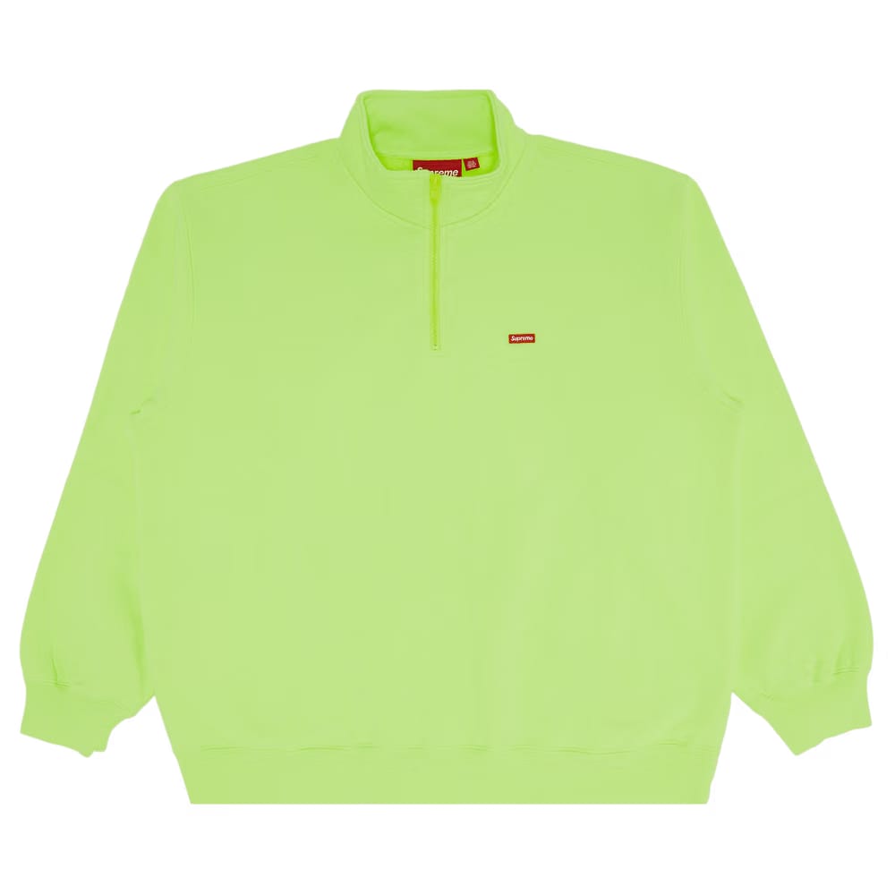 Supreme Small Box Half Zip Pullover Fluorescent Yellow