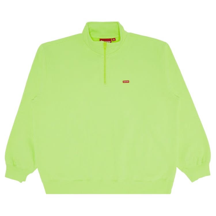 Supreme Small Box Half Zip Pullover Fluorescent Yellow