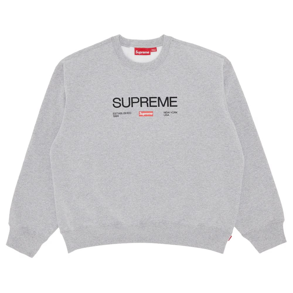 Supreme Established Crewneck Heather Grey