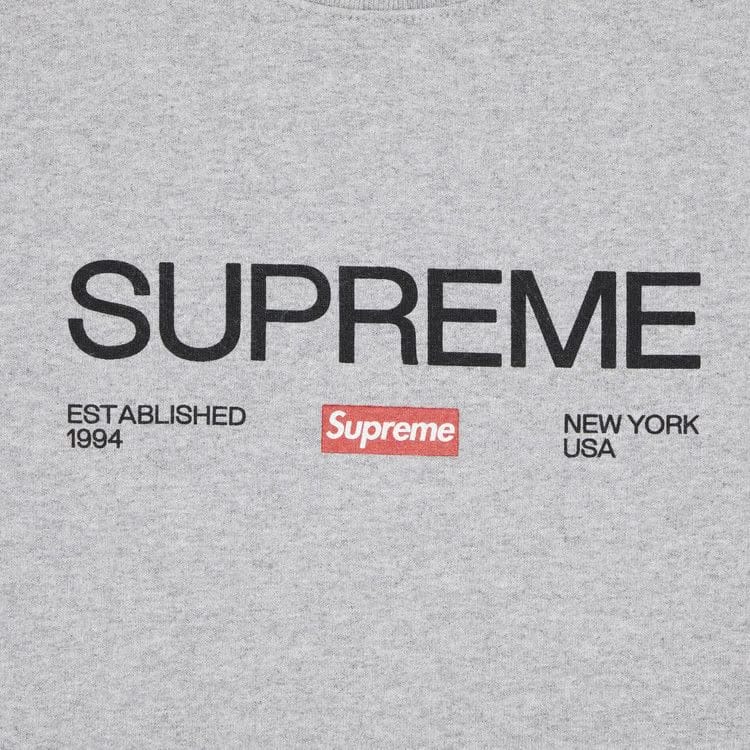 Supreme Established Crewneck Heather Grey