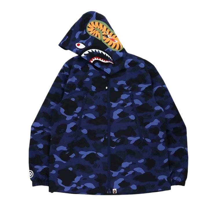 BAPE Color Camo Shark Hoodie Jacket Navy