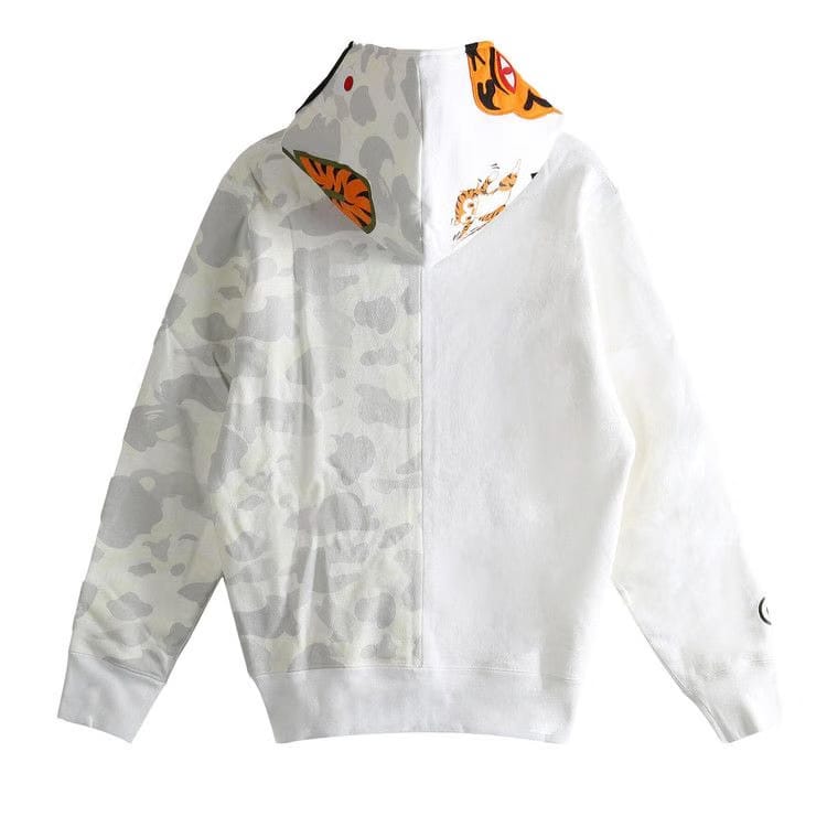 BAPE City Camo Tiger Shark Full Zip Hoodie White