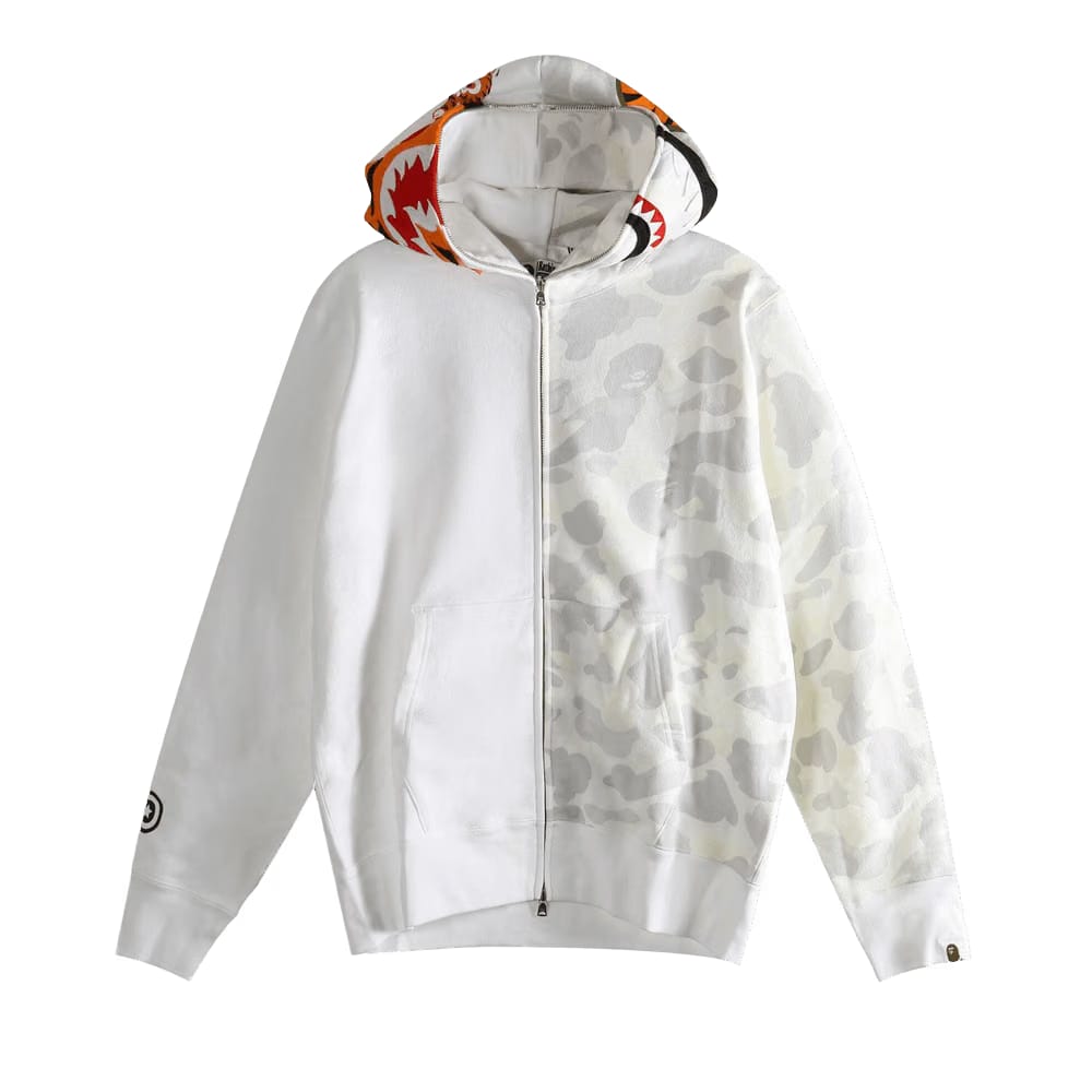 BAPE City Camo Tiger Shark Full Zip Hoodie White