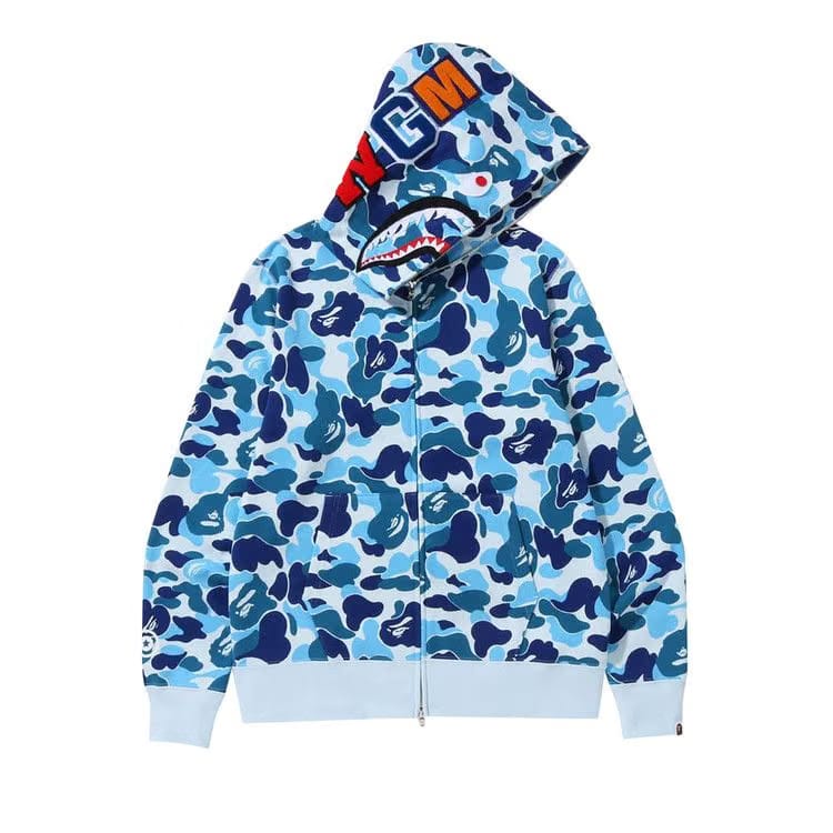 BAPE Big ABC Camo Shark Full Zip Hoodie Blue