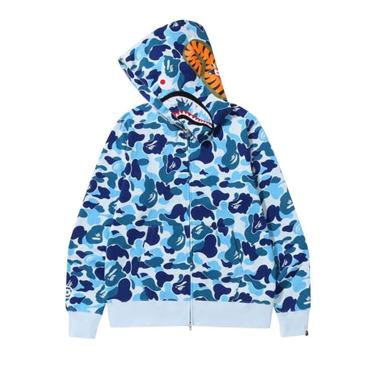 BAPE Big ABC Camo Shark Full Zip Hoodie Blue