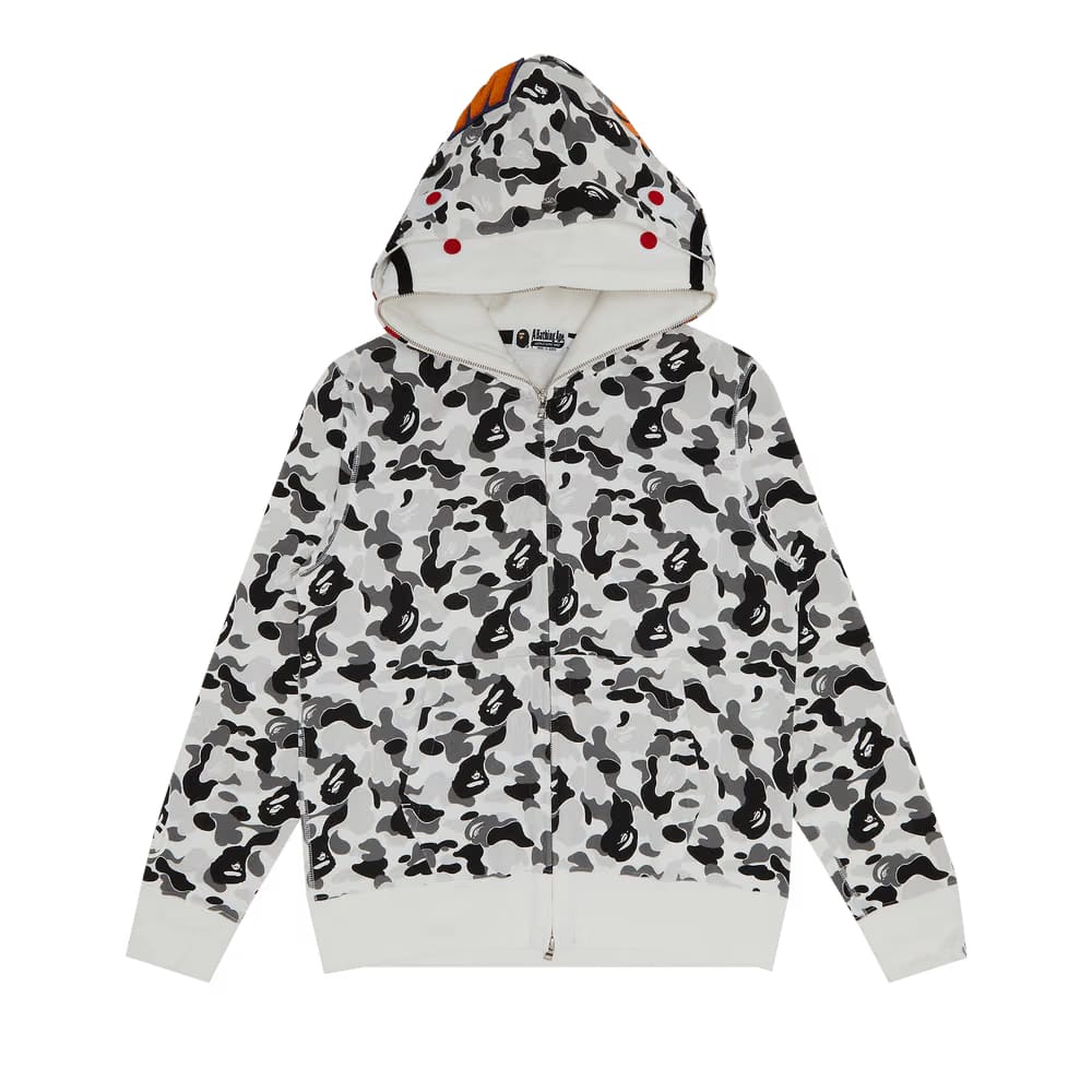 BAPE ABC Camo Double Shark Full Zip Hoodie Grey