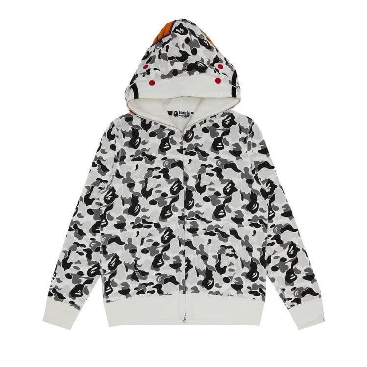 BAPE ABC Camo Double Shark Full Zip Hoodie Grey