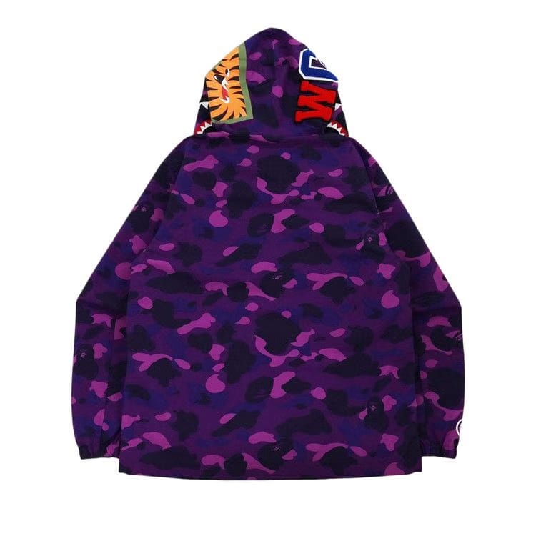 BAPE Color Camo Shark Hoodie Jacket Purple