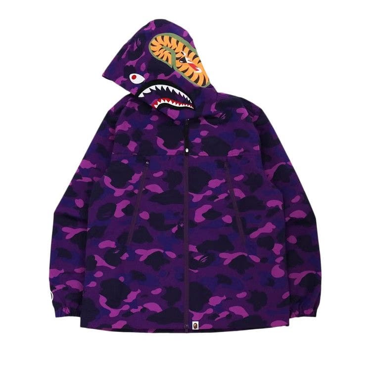 BAPE Color Camo Shark Hoodie Jacket Purple
