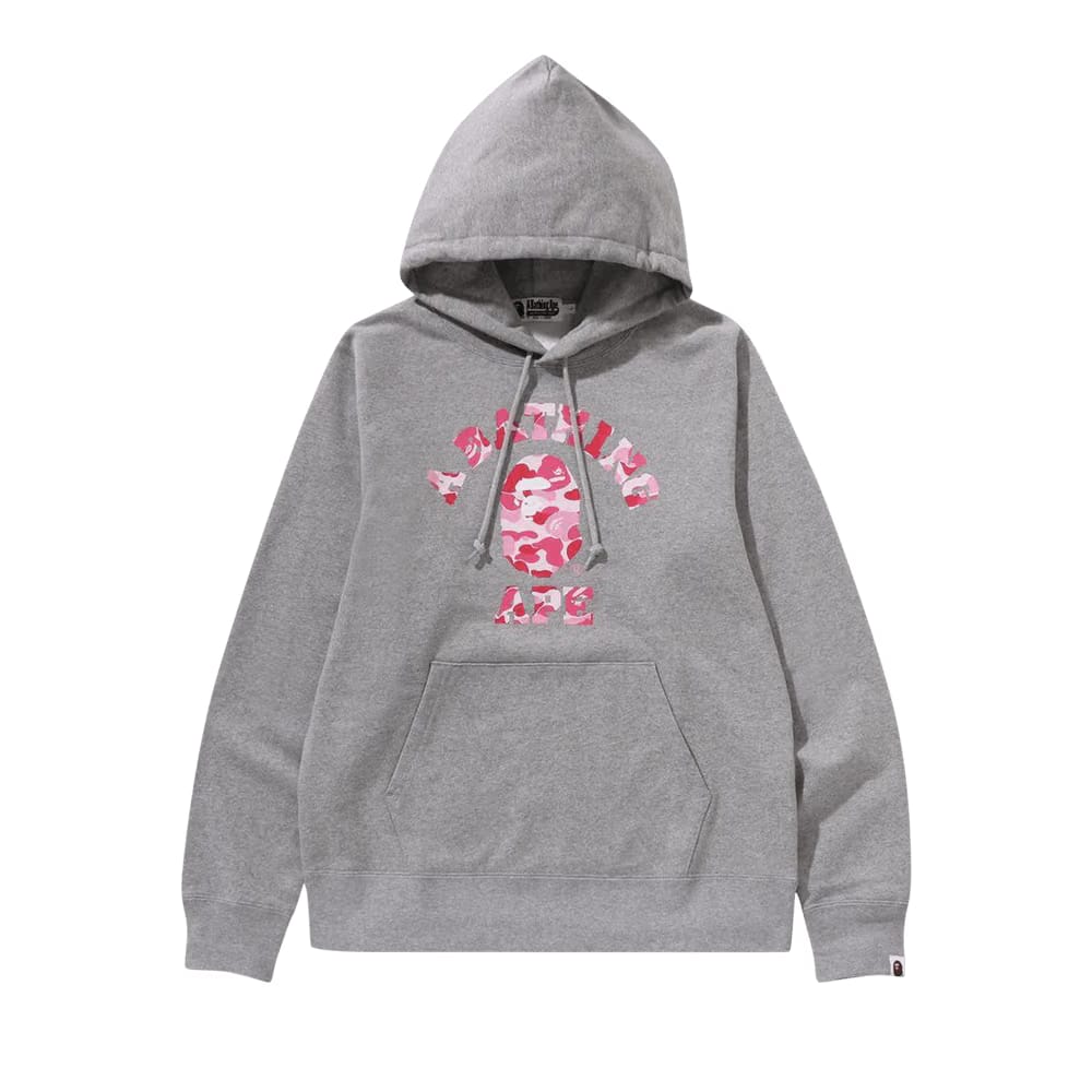 BAPE ABC Camo College Pullover Hoodie Grey