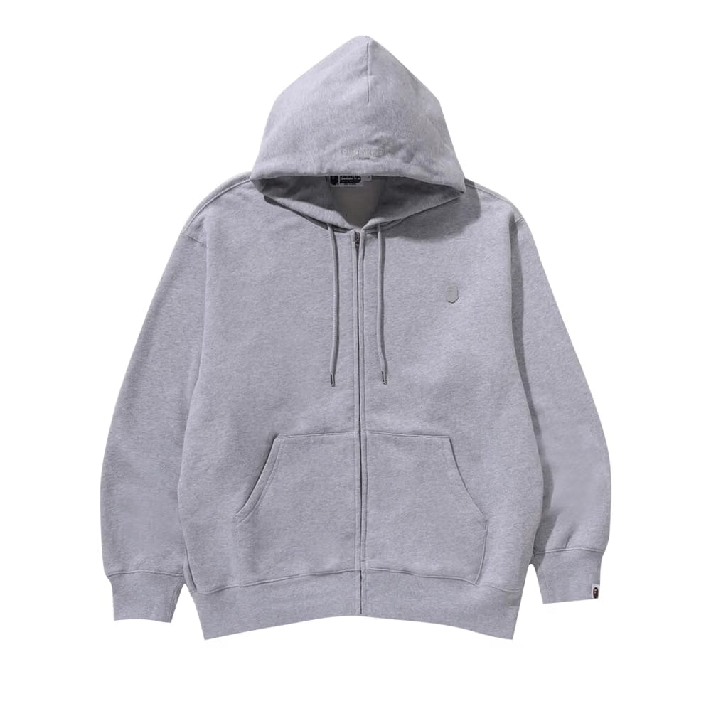 BAPE One Point Relaxed Fit Full Zip Hoodie Grey