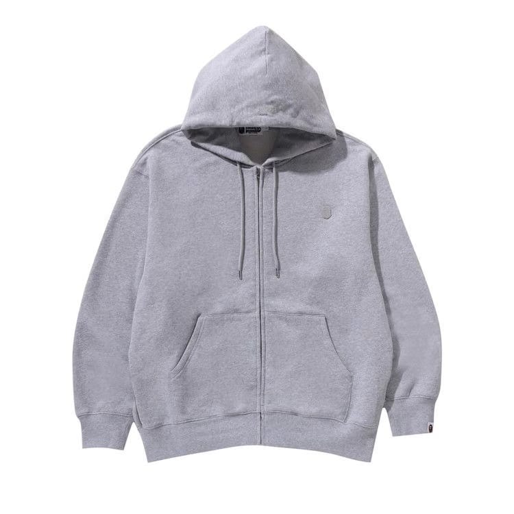 BAPE One Point Relaxed Fit Full Zip Hoodie Grey
