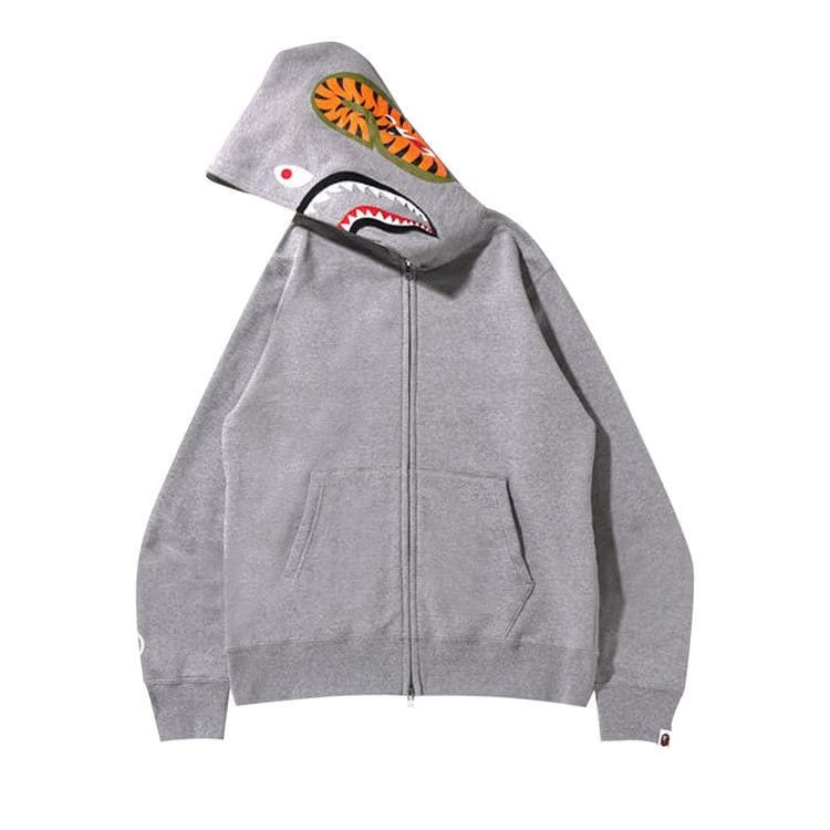 BAPE Shark Full Zip Hoodie Grey