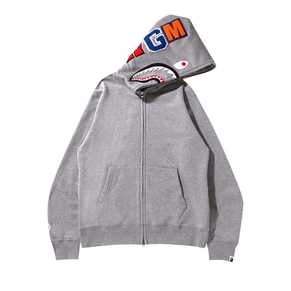 BAPE Shark Full Zip Hoodie Grey