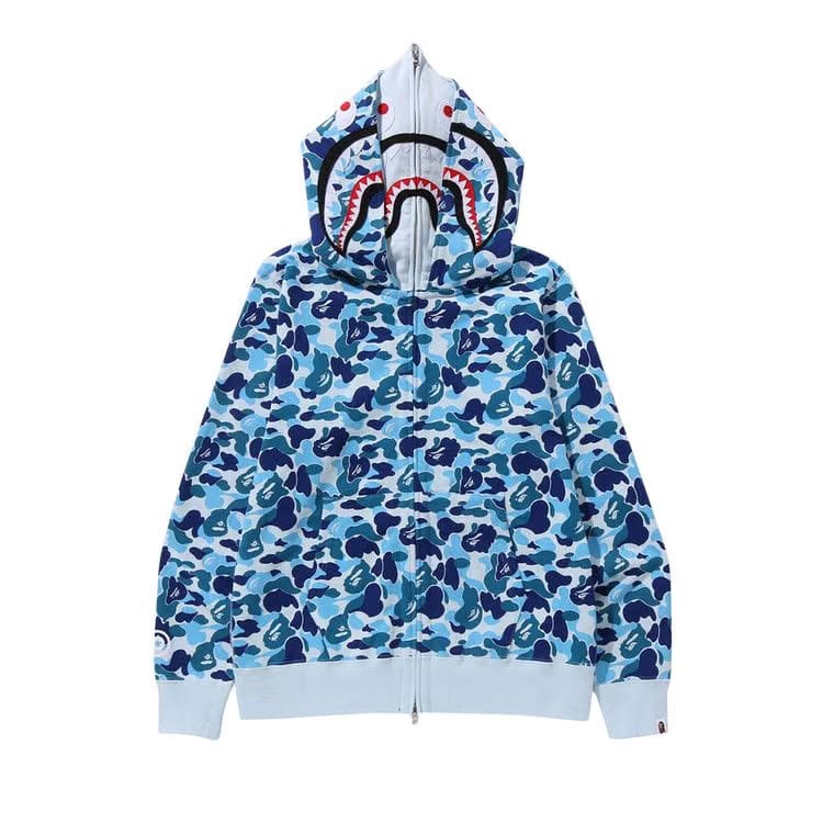BAPE ABC Camo Double Shark Full Zip Hoodie Blue