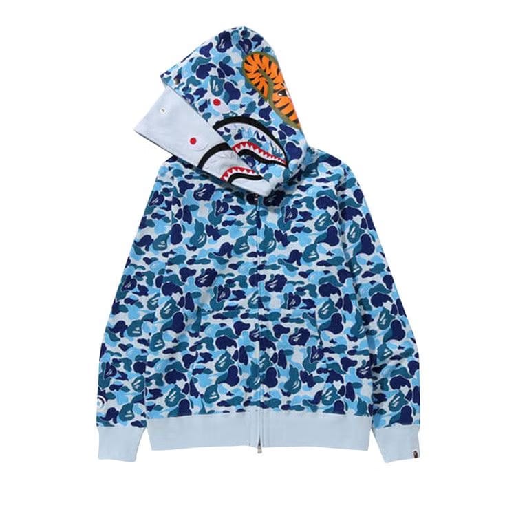 BAPE ABC Camo Double Shark Full Zip Hoodie Blue
