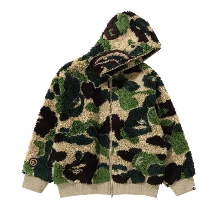 BAPE ABC Camo Boa Shark Relaxed Fit Full Zip Hoodie Green