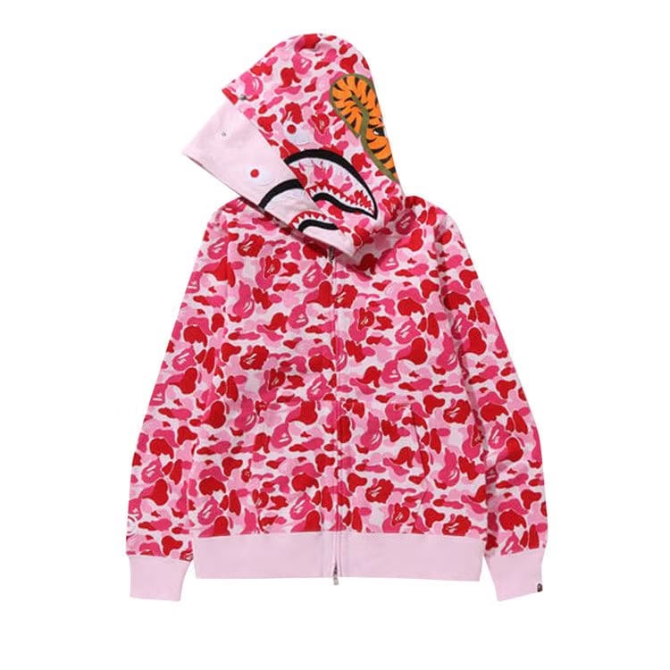 BAPE ABC Camo Double Shark Full Zip Hoodie Pink