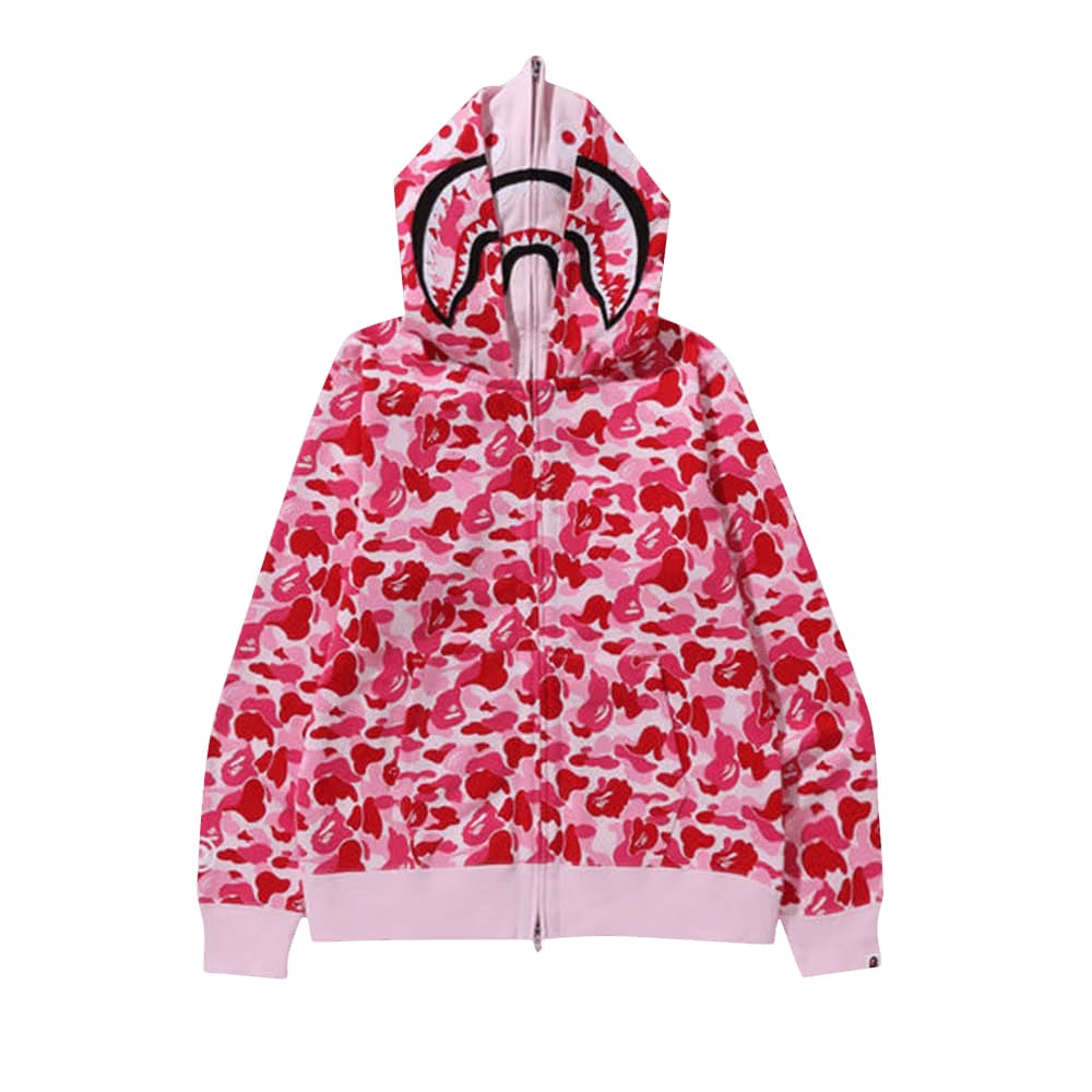 BAPE ABC Camo Double Shark Full Zip Hoodie Pink