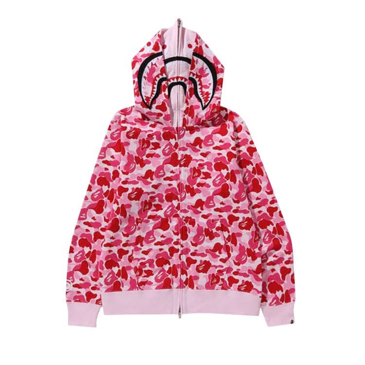 BAPE ABC Camo Double Shark Full Zip Hoodie Pink