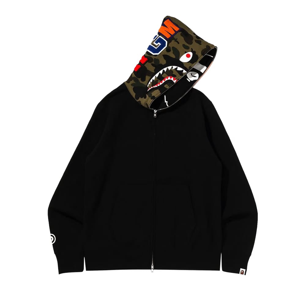 BAPE Crazy Face Full Zip Hoodie Black
