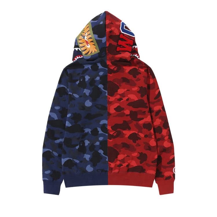 BAPE Color Camo Shark Full Zip Hoodie Red/Navy