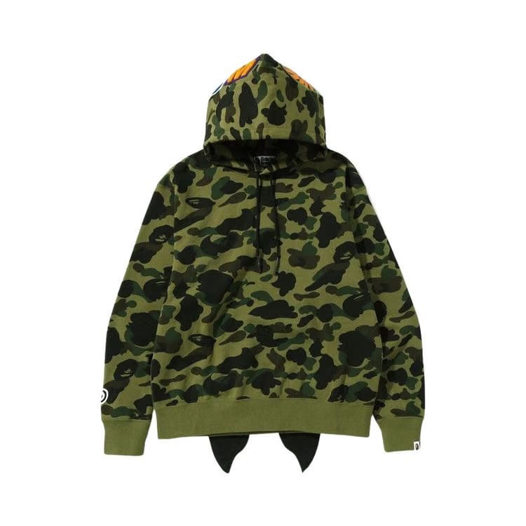 BAPE 1st Camo Shark Relaxed Fit Fullover Hoodie Green