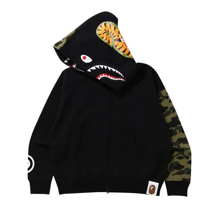 BAPE Giant Shark Full Zip Hoodie Black
