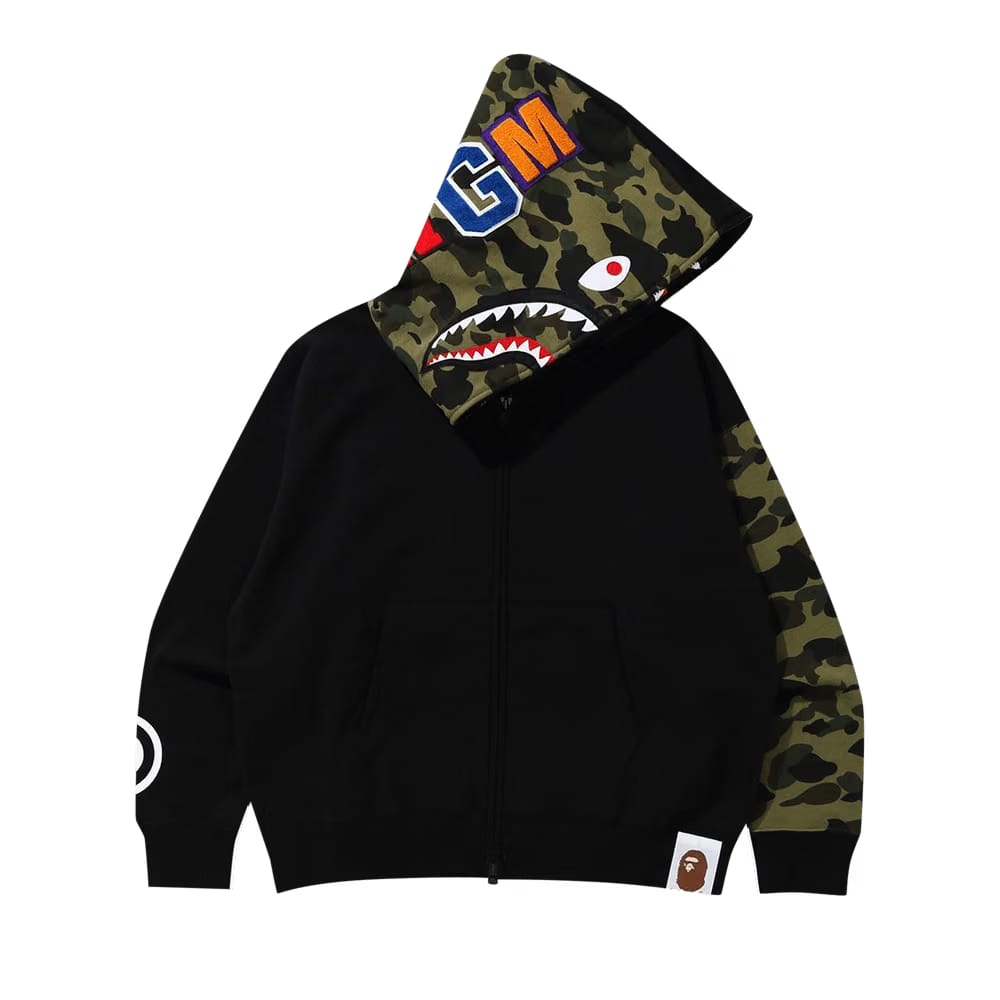 BAPE Giant Shark Full Zip Hoodie Black