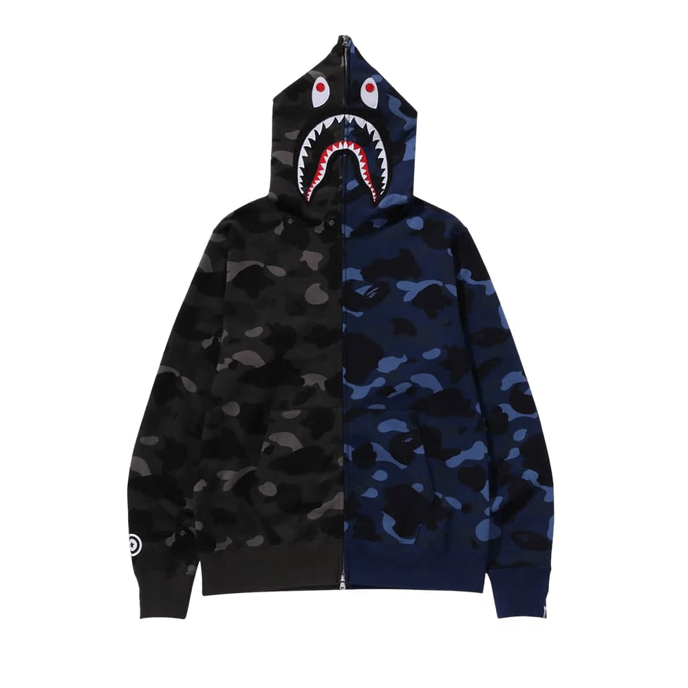BAPE Color Camo Separate Shark Full Zip Hoodie Black/Navy