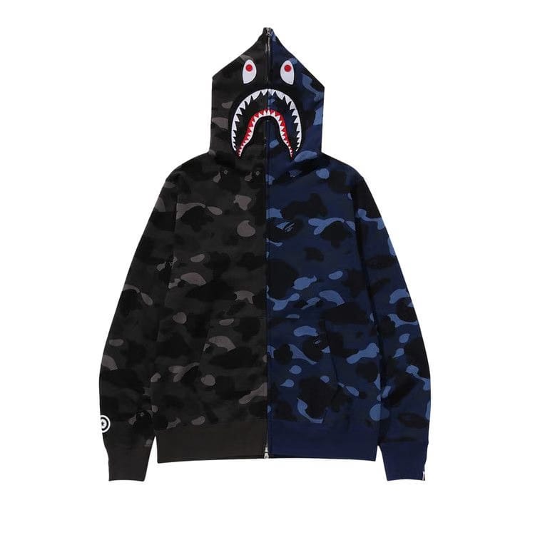 BAPE Color Camo Separate Shark Full Zip Hoodie Black/Navy