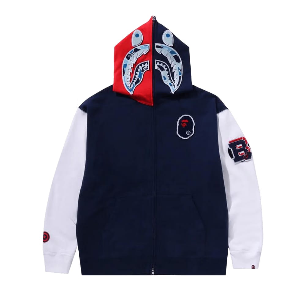 BAPE Shark Full Zip Hoodie UK Navy