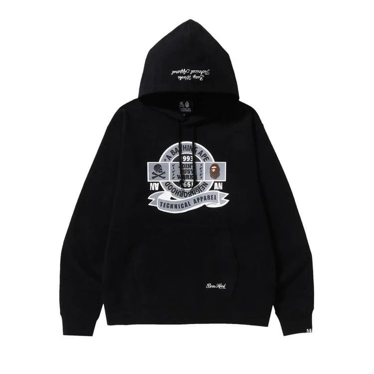 BAPE x Neighborhood Relaxed Fit Pullover Hoodie Black