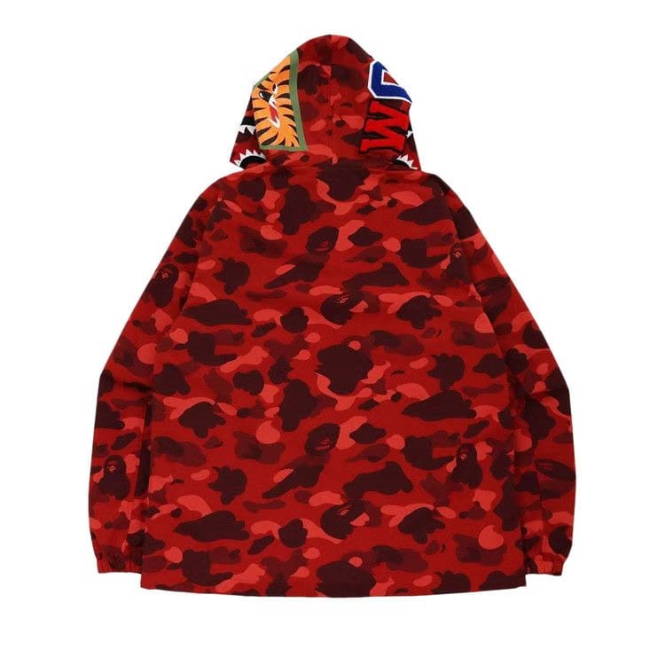 BAPE Color Camo Shark Hoodie Jacket Red