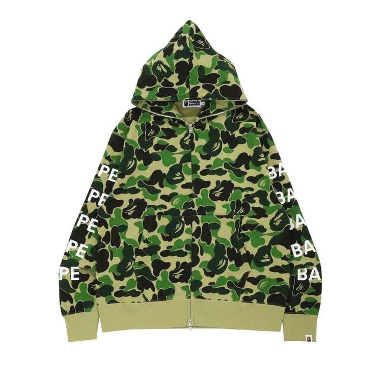 BAPE Big ABC Camo Relaxed Fit Full Zip Hoodie Green