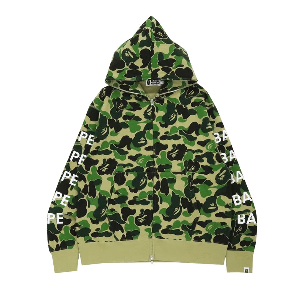 BAPE Big ABC Camo Relaxed Fit Full Zip Hoodie Green