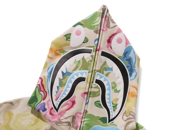 BAPE Art Camo Shark Hoodie Multicolor