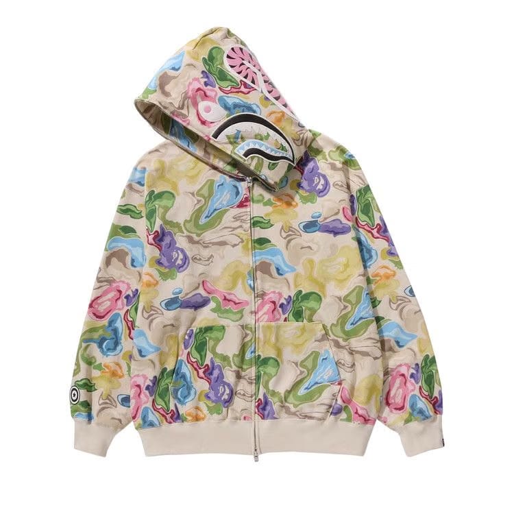 BAPE Art Camo Shark Hoodie Multicolor